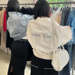 Matin Kim Raw Cut Logo Sweatshirt Cropped Loose Fit Cotton Streetwear Unisex Top