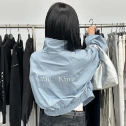 Matin Kim Raw Cut Logo Sweatshirt Cropped Loose Fit Cotton Streetwear Unisex Top