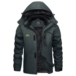 KEFITEVD Men's Winter Ski Jacket Waterproof Warm Thick Fleece Hiking Jackets Raincoats Snow Jacket Coats Windbreaker Man Parka