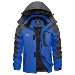 KEFITEVD Men's Winter Ski Jacket Waterproof Warm Thick Fleece Hiking Jackets Raincoats Snow Jacket Coats Windbreaker Man Parka