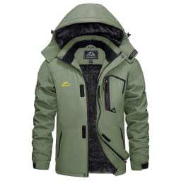KEFITEVD Men's Winter Ski Jacket Waterproof Warm Thick Fleece Hiking Jackets Raincoats Snow Jacket Coats Windbreaker Man Parka