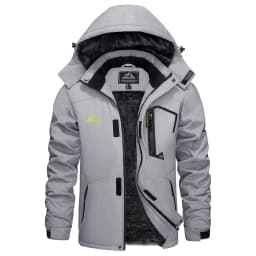 KEFITEVD Men's Winter Ski Jacket Waterproof Warm Thick Fleece Hiking Jackets Raincoats Snow Jacket Coats Windbreaker Man Parka