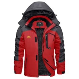 KEFITEVD Men's Winter Ski Jacket Waterproof Warm Thick Fleece Hiking Jackets Raincoats Snow Jacket Coats Windbreaker Man Parka