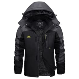 KEFITEVD Men's Winter Ski Jacket Waterproof Warm Thick Fleece Hiking Jackets Raincoats Snow Jacket Coats Windbreaker Man Parka