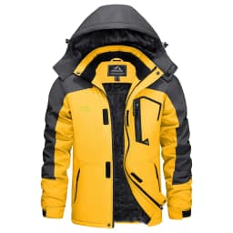 KEFITEVD Men's Winter Ski Jacket Waterproof Warm Thick Fleece Hiking Jackets Raincoats Snow Jacket Coats Windbreaker Man Parka
