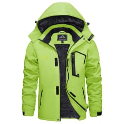 KEFITEVD Men's Winter Ski Jacket Waterproof Warm Thick Fleece Hiking Jackets Raincoats Snow Jacket Coats Windbreaker Man Parka
