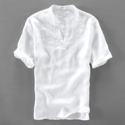 Italy brand linen shirts for men summer solid white flax shirts mens embroidery casual men shirt large size shirts male camiseta