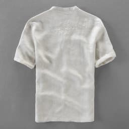 Italy brand linen shirts for men summer solid white flax shirts mens embroidery casual men shirt large size shirts male camiseta