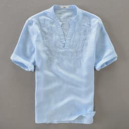 Italy brand linen shirts for men summer solid white flax shirts mens embroidery casual men shirt large size shirts male camiseta