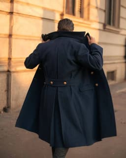 Wool Blend Coat Men Fashion Over Jacket Double Breasted Checkered Business Long Overcoat Plus Size Warm Formal Business Tailored