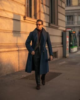 Wool Blend Coat Men Fashion Over Jacket Double Breasted Checkered Business Long Overcoat Plus Size Warm Formal Business Tailored