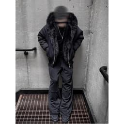 Autumn and Winter Oversized Thickened Warm Black Reversible Faux Fur Parka Coat Men with Hood Zipper Fluffy Jacket Hooded Coat