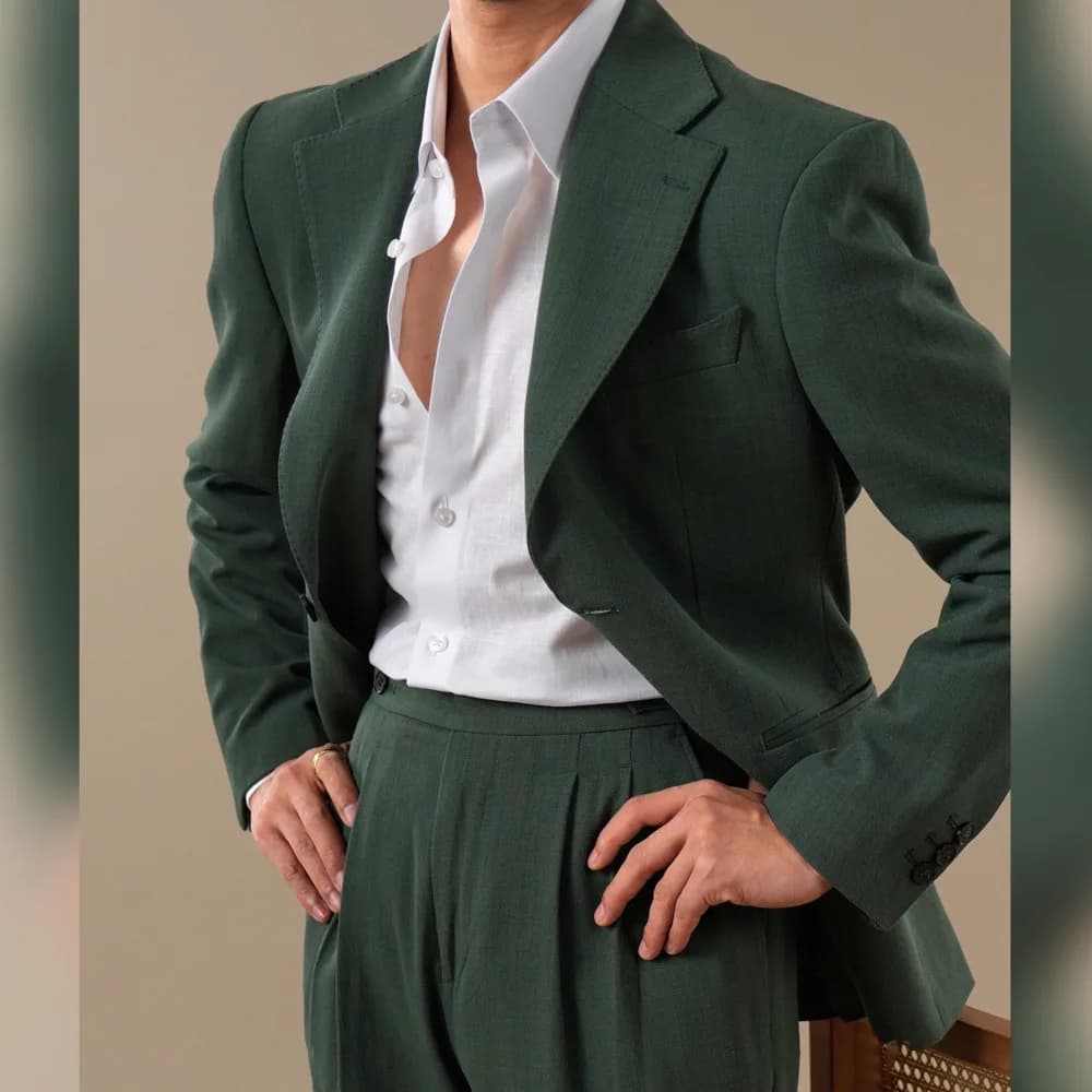 Summer Breathable Business Casual Suit Costume Mariage Homme Mens Suits Designers Italian Wool Blend Suit For Men's 2026 Spring