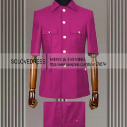 New Arrival 2 Piece Lapel Short Sleeves with 4 Real Pockets Single Breasted Slim Fit Summer Suits For Weddding(Blazer+Pants)