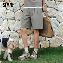 Semir Men Pants Casual Twill Micro Wrinkle Relaxed Drape Neat Fashion Shorts 2026 Summer Minimalist Daily Wear Top