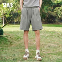 Semir Men Pants Casual Twill Micro Wrinkle Relaxed Drape Neat Fashion Shorts 2026 Summer Minimalist Daily Wear Top