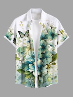Fashion Men's Hawaiian Shirts 3D Printed Short Sleeved Button Down Lapel Shirt For Summer Oversized Tops Casual Shirt For Men