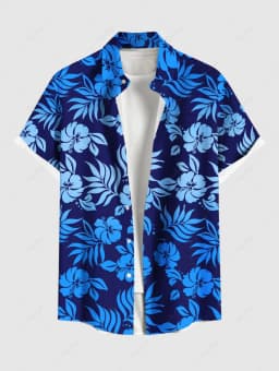 Fashion Men's Hawaiian Shirts 3D Printed Short Sleeved Button Down Lapel Shirt For Summer Oversized Tops Casual Shirt For Men