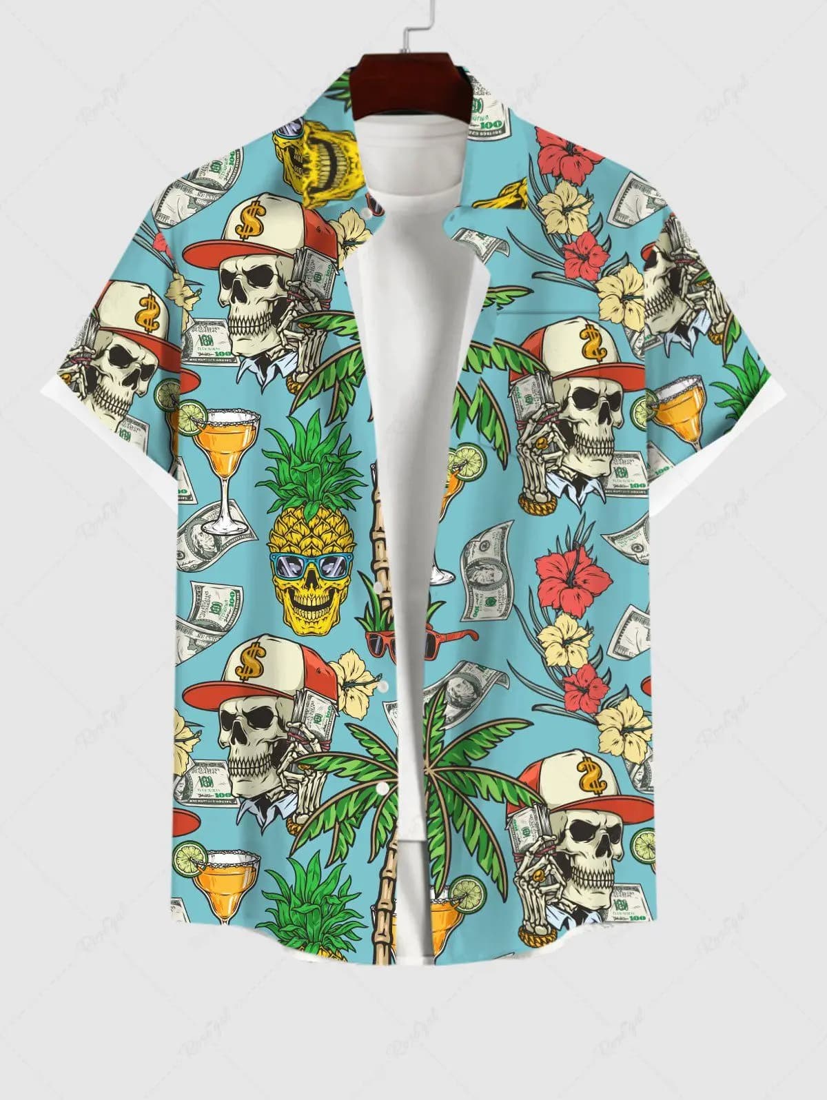 Fashion Men's Hawaiian Shirts 3D Printed Short Sleeved Button Down Lapel Shirt For Summer Oversized Tops Casual Shirt For Men