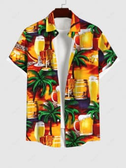 Fashion Men's Hawaiian Shirts 3D Printed Short Sleeved Button Down Lapel Shirt For Summer Oversized Tops Casual Shirt For Men