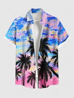 Fashion Men's Hawaiian Shirts 3D Printed Short Sleeved Button Down Lapel Shirt For Summer Oversized Tops Casual Shirt For Men