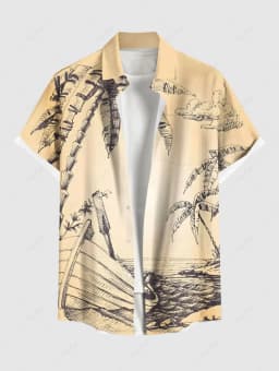 Fashion Men's Hawaiian Shirts 3D Printed Short Sleeved Button Down Lapel Shirt For Summer Oversized Tops Casual Shirt For Men