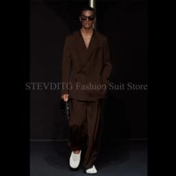 White Notch Lapel One Button Men Suits 2 Piece Chic Smart Casual Travel Outfits Fashion Wedding Tuxedo Loose Costume Homme 2024