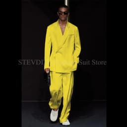 White Notch Lapel One Button Men Suits 2 Piece Chic Smart Casual Travel Outfits Fashion Wedding Tuxedo Loose Costume Homme 2024
