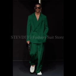 White Notch Lapel One Button Men Suits 2 Piece Chic Smart Casual Travel Outfits Fashion Wedding Tuxedo Loose Costume Homme 2024