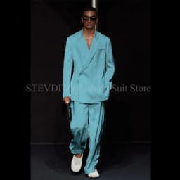 White Notch Lapel One Button Men Suits 2 Piece Chic Smart Casual Travel Outfits Fashion Wedding Tuxedo Loose Costume Homme 2024