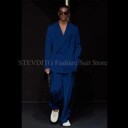 White Notch Lapel One Button Men Suits 2 Piece Chic Smart Casual Travel Outfits Fashion Wedding Tuxedo Loose Costume Homme 2024