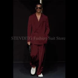 White Notch Lapel One Button Men Suits 2 Piece Chic Smart Casual Travel Outfits Fashion Wedding Tuxedo Loose Costume Homme 2024