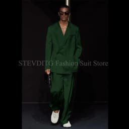 White Notch Lapel One Button Men Suits 2 Piece Chic Smart Casual Travel Outfits Fashion Wedding Tuxedo Loose Costume Homme 2024