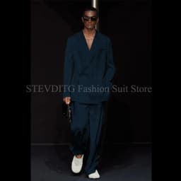 White Notch Lapel One Button Men Suits 2 Piece Chic Smart Casual Travel Outfits Fashion Wedding Tuxedo Loose Costume Homme 2024