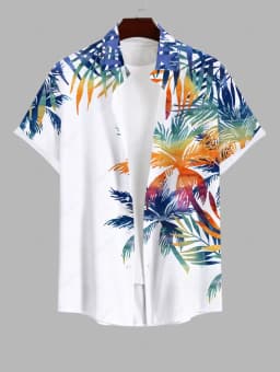 Summer Plus Size Men's Shirt 3D Print Hawaiian Shirts Button Up Beach Vacation Shirts Short Sleeve Shirts Casual Shirts For Men