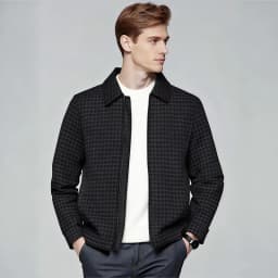 Men's Plaid Jacket Business Casual Spring Autumn Turn Down Collar Zipper Coat, Lightweight Outdoor Work Blazer for Daily Wear