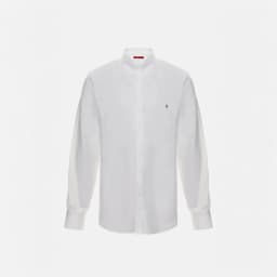 CH Linen Embroidered Long Sleeve Shirt Men Elegant Style Button Up Collar Breathable Casual Daily Tops