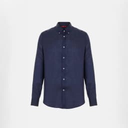 CH Linen Embroidered Long Sleeve Shirt Men Elegant Style Button Up Collar Breathable Casual Daily Tops