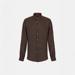 CH Linen Embroidered Long Sleeve Shirt Men Elegant Style Button Up Collar Breathable Casual Daily Tops