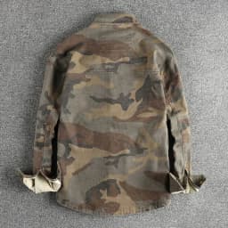 Three-dimensional pocket design all cotton bead sail woven washed old cargo shirt male army fan outdoor trend coat