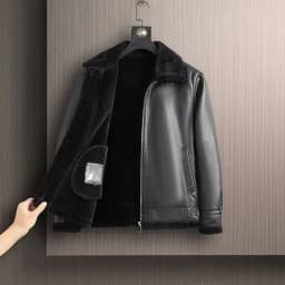 Men's Winter Suede Casual Pu Fur All-In-One Warm Jacket