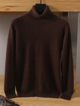 MVLYFLRT Men's 100% pure Mink velvet Cashmere Sweater High Lapels Pullovers Knitted Winter New Tops Long Sleeve High-End Jumpers