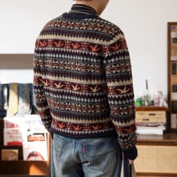 MY-0016 Super Top Quality Heavy Thick Jumper Big Flexible 100% Merino Wool & Italy Leather Warm Pullover
