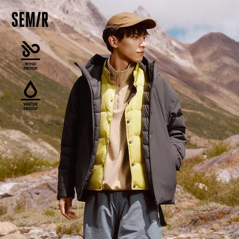 Semir Down Jacket Men Rainproof and Windproof Parka 2026 Winter New Warm Casual Outerwear