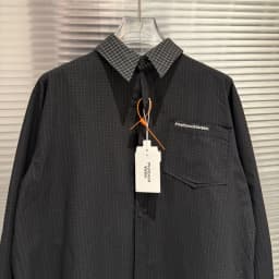 Protocol Fake Two-piece Spliced Four Sleeve Checkered Collar Shirt High Quality Loose Fashion Men's Women's Long Sleeved Shirt