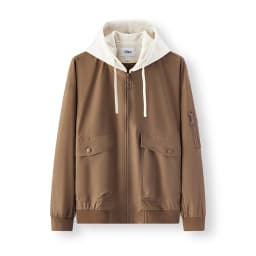 Semir Men Jacket Hooded Faux Layer Colorblock Street Casual Style Loose 2026 Autumn Outerwear Layered Trendy Daily Wear