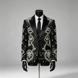 Man Heavy Rhinestones Crystals Suit Jackets Slim Fit Single Breasted Prom Blazer Customized Man Banquet Coat Terno Masculinos