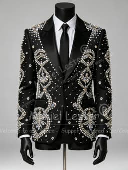 Man Heavy Rhinestones Crystals Suit Jackets Slim Fit Single Breasted Prom Blazer Customized Man Banquet Coat Terno Masculinos