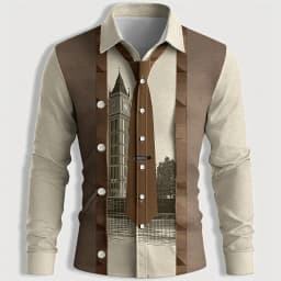 Retro Men's 2025 Long Sleeve Shirt Novelty Faux Collar and Suit Design Autumn Winter Streetwear Casual Comfort Slim Fit Shirts