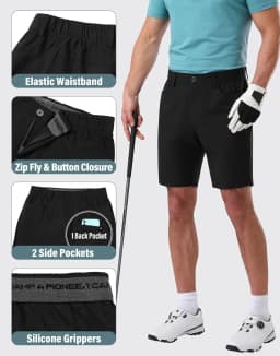 Pioneer Camp Mens Golf Shorts Stretch 3 Pocket Golf Shorts